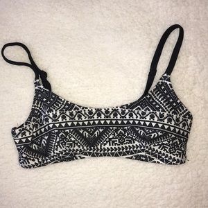 Strappy Black and White Bikini Top